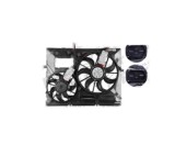 GMV radiator electroventilator Porsche Cayenne (955/9PA), 2002-2010, motor 3.2 V6, 3.6 V6, benzina, 418/305 mm; (4 +4) pini, cu modul de control elec