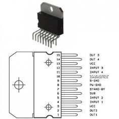 Amplificator audio auto 2/4 canale 2x35w