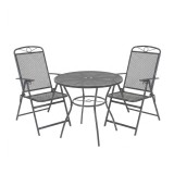 Set mobilier gradina Elia Balcony 2 scaune si masa rotunda otel antracit