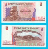 Zimbabwe (p#5) 5 Dollars 1997 UNC &#039;Ciremba&#039; serie: BV6239386
