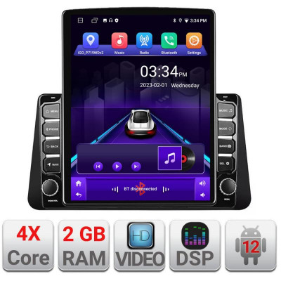 Navigatie dedicata Nissan Micra 2014-2019 ecran tip TESLA 9.7&amp;quot; cu Android Radio Bluetooth Internet GPS WIFI 2+32 DSP Quad Core CarStore Technology foto