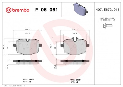 BREMBO P 06 061 PRIME LINE set placute frana,frana disc foto