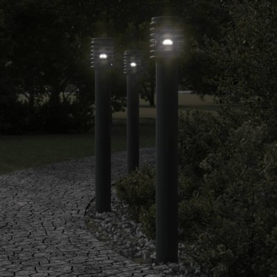 vidaXL Lampă exterioară de podea, negru, 110 cm, oțel inoxidabil foto
