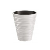Cumpara ieftin Ghiveci Decorativ Rotund Alb Prosperplast Sand, 38.8x43.6 cm, 37L, Plastic, Interior/Exterior