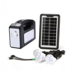 Kit panou solar cu lampa , lanterna, USB, si 3 becuri 6V 4Ah