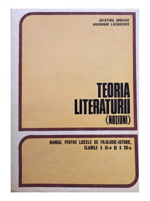 Cristina Ionescu - Teoria literaturii (Notiuni) (1980)