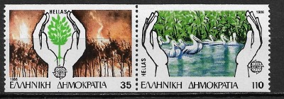 Grecia 1986 - Europa 2v.neuzat,nedantelat orizontal,perfecta stare,pereche(z) foto