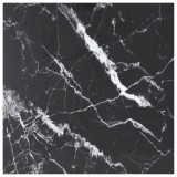 Blat Masa Sticla Securizata 80x80 cm Negru Design Marmura vidaXL