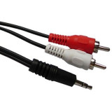 Cablu 2 x RCA - jack 3.5 mm, Gold, lungime 1.5 m, General
