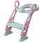 Reductor WC pentru Copii cu Scarita, Linomag&reg;, Plabil, Reglabil pe Inaltime, Colac Moale, 42.6 x 55 x 41.5 cm, Rose / Teal