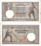 1942 (1 V), 500 dinara (P-31) - Serbia - stare XF