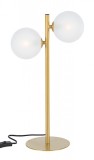 Cumpara ieftin Veioza metal auriu cu abajur alb Balls 31 cm x 17.5 cm x 54 h