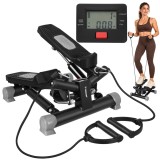 Stepper fitness oblic cu benzi elastice si monitor LCD Trizand