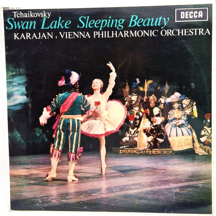 Tchaikovsky. Karajan - Swan Lake Sleeping Beauty NM / VG+ vinil LP disc Decca UK muzica clasica romantica