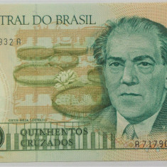 BANCNOTA 500 CRUZADOS - BRAZILIA, anul 1987 *cod 768 A = UNC