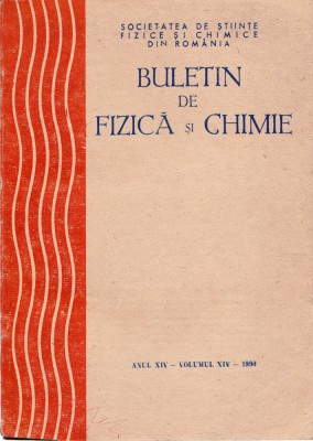 AS - BULETIN DE FIZICA SI CHIMIE ANUL XIV - VOLUMUL XIV - 1990 foto