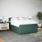 Gossi pat box spring cu saltea, verde inchis, 140x200 cm, catifea