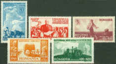ROMANIA 1946 REFORMA AGRARA Serie 5 val. LP.190 MNH** foto