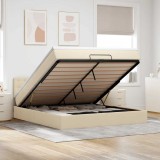 VidaXL Cadru de pat otoman cu saltea crem 160x200cm stofa 3311641
