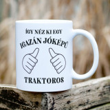 Cană personalizată &quot;Traktoros&quot; Roz-toarta-inima