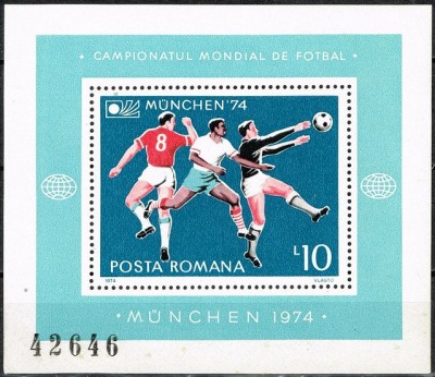 C1955 - Romania 1974 - Fotbal bloc neuzat,perfecta stare foto