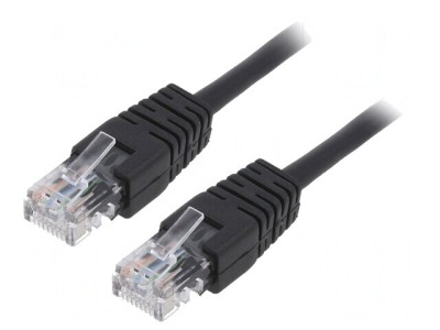 Patch cord UTP Cat5e Negru 3m foto