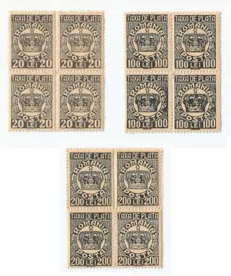 |Romania, LP IV.19/1946, Taxa de plata, &amp;quot;coroana&amp;quot;, h. gri, fara filigran, MNH foto