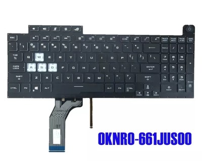 Tastatura Laptop Gaming, Asus, ROG Strix 17 G713R, G713RC, G713RM, G713RS, G713RX, G713RW, iluminata, RGB, 8 pini, layout US foto