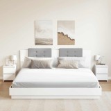 vidaXL Noptiere, 2 buc., alb, 30x30x40 cm, lemn prelucrat 800514