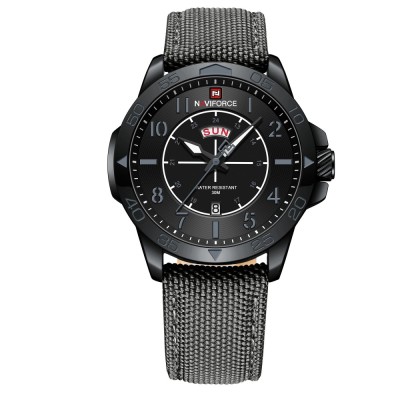 Ceas barbatesc de mana Naviforce Quartz Analog Stil Militar Army Casual Gri foto