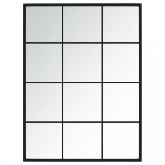 Oglindă de perete, negru,80 x 60 cm, metal