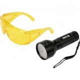 Kit lanterna LED UV + ochelari, Yato YT-08581