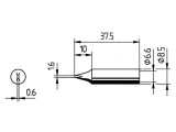 V&acirc;rf şurubelniţă &icirc;ngustă 1,6mm pentru staţii de lipit ERSA