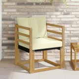 vidaXL Canapea de exterior Lemn solid de Acacia și Textilene Alb 3439028