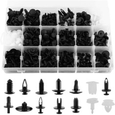 Set 415 Piese Clips de Fixare Bumper, Tovbmup, Plastic, Negru/Alb, Dimensiuni Diverse