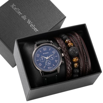 Set cadou cu ceas barbatesc Migeer TZ005 si trei bratari elegante foto