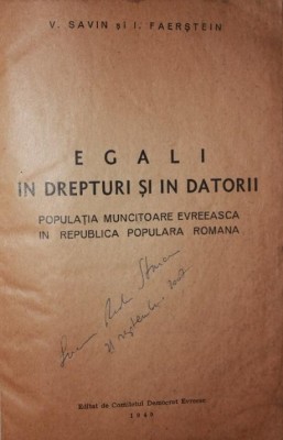 EGALI IN DREPTURI SI IN DATORII foto