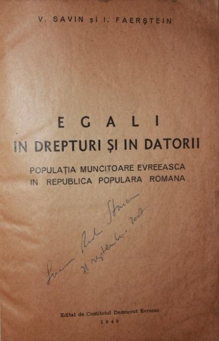 EGALI IN DREPTURI SI IN DATORII