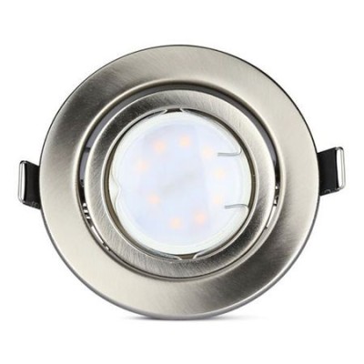 Set 3 spoturi led gu10 5w 3000k alb cald - crom foto