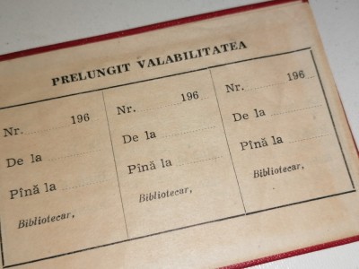 PERMIS DE INTRARE - BIBLIOTECA CENTRALA A UNIV C I PARHON , ANII 60 foto