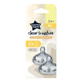 Tetina din silicon anti-colici flux mediu, 3 luni+, 2 bucati, Tommee Tippee