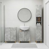Cumpara ieftin Set de cabinet pentru baie cu 3 piese ARNHEM Gri Beton