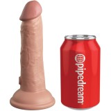 King Cock-Elite Dildo Realist cu Vibrații din Silicon, 15.2 cm