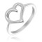 Inel argint 925 - contur asimetric inima - Marime inel: 50