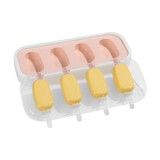 Forma inghetata din silicon cu 4 compartimente,bete si capac,24x10x3 cm