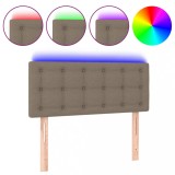 Cumpara ieftin Tablie de pat cu LED, gri taupe, 80x5x78/88 cm, textil
