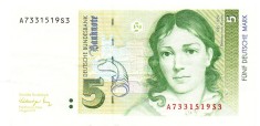 Germania West Germany 5 Mark 1991 P-37 Seria 7331519S3 foto