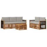 vidaXL Seturi de canapele cu pernă 6 pcs Lemn Solid de Acacia 3384022