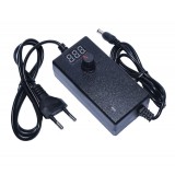 Alimentator Reglabil 3V-24V DC 1A Universal, Transformator Tensiune 100V-240V AC, Mufa DC 2.1mm, Display Digital LCD