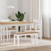 Banca Gossi 90 cm lemn masiv alb, tapitata, interior, Mobila living, 90x30x46.5 cm